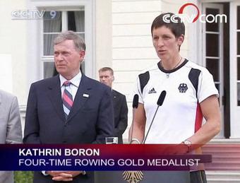 Four-time Olympic rowing gold medallist Kathrin Boron (CCTV.com)