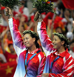 Yang Wei (R) and Zhang Jiewen