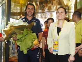 Argentinian Olympic men's football team arrives at Shanghai