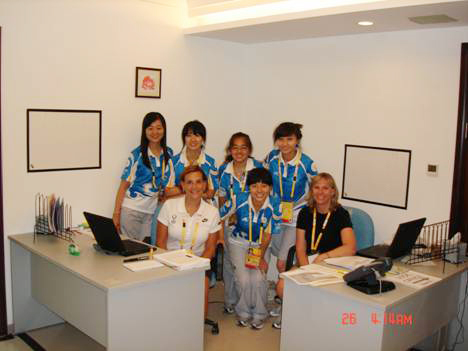 Group Picture! This is our USOC office taken with Rachel (left), Linda (right) and the NOC assistants