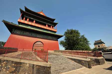 Photo taken on Aug. 3, 2008 shows the Drum Tower in Beijing, capital of China. Bells and Drums were used by the ancient Chinese to tell times. 