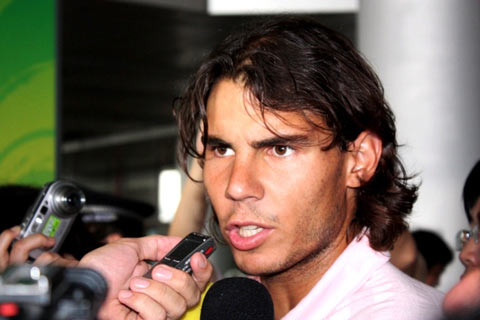 Rafael Nadal arrived at Beijing international airport on Monday afternoon. 