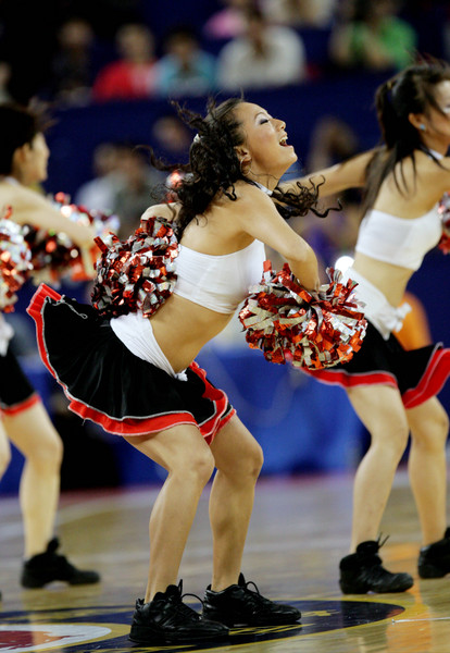 Cheerleaders making a performance during the half time [CFP]