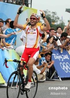Sanchez completed the 239 kilometer course through the streets of China's capital in a time of 6 hours, 33 minutes, and 49 seconds.  