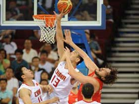 China loses to Spain 85-75 in men's basketball 