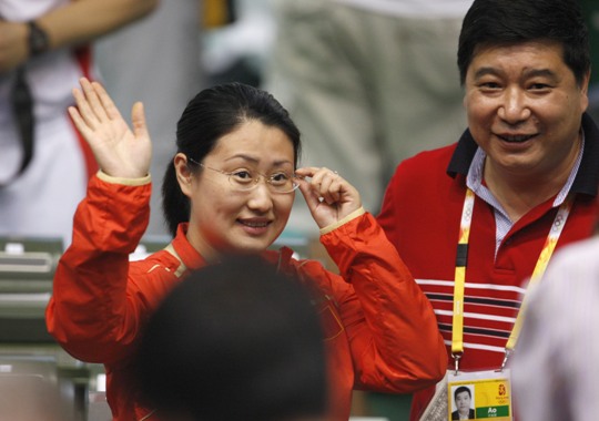 Chen Ying shot 793.4 points to win the Olympic women's 25m pistol gold medal here on August 13. Mongolai's Gundegmaa Otryad, who led the qualification round with 590points, had to settle for the silver with 792.2 points. Germany's Munkhbayar Dorjsuren took the bronze with 789.2 points. [Xinhua]