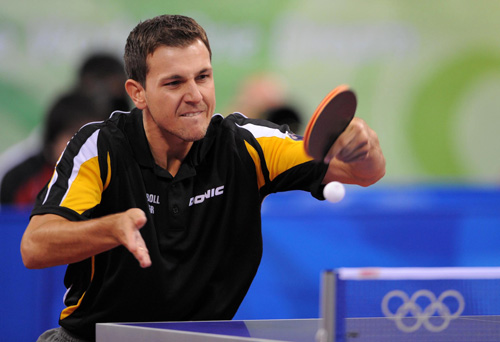 Timo Boll of Germany competes. [Xinhua]