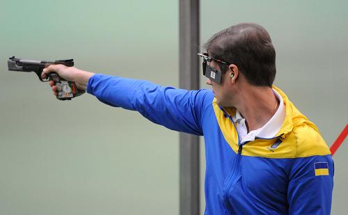 Ukraine's Oleksandr Petriv scored 780.2 points to win the men's 25m rapid fire pistol gold medal.