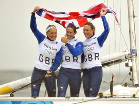 Britain wins sailing Yngling gold