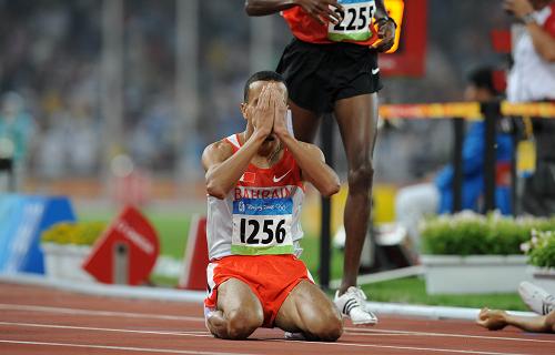Rashid Ramzi of Bahrain won the Olympic men's 1,500m gold medal in a time of 3:32.94 on Tuesday. [Xinhua] 