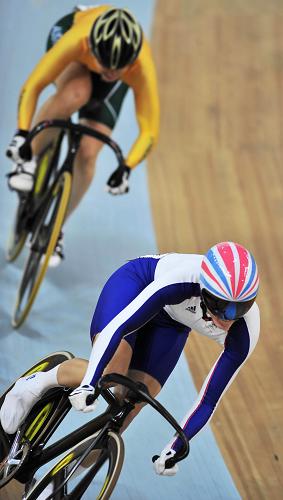 Victoria Pendleton of Britain wins the women's sprint cycling gold medal at the Beijing Olympic Games on Tuesday.