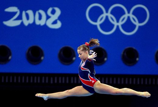 Shawn Johnson of the United States won the gold medal in the Beam event at the Olympic Gymnastics tournament on August 19, 2008. Shawn Johnson collected 16.225 points for the title, edging her fellow American Nastia Liukin to the second place at 16.025. Cheng Fei of China settled for the bronze medal at 15.950. [Xinhua]
