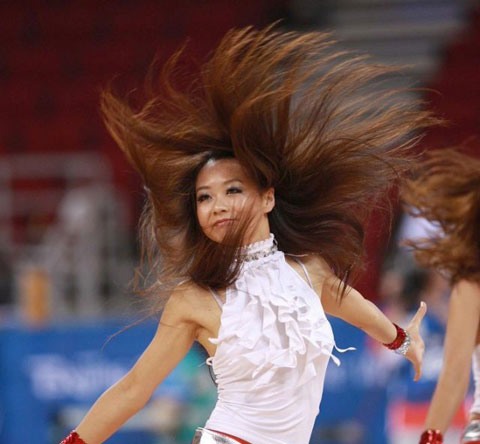Cheerleaders at Beijing Olympics 