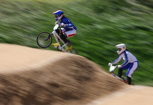 Anne Caroline Chausson of France claimed the first-ever BMX Olympic gold, winning the women's BMX final at the Beijing Games on Friday. 