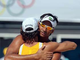 Brazil's Rego/Santos win beach volleyball bronze medals