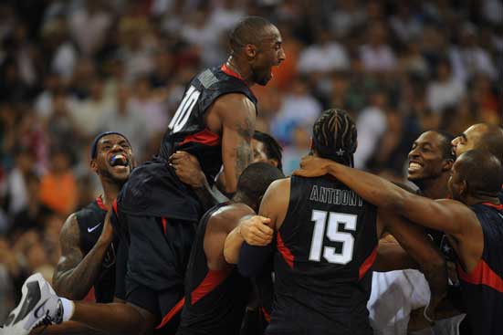 The United States defeats Spain 118-107 to take the men's basketball gold medal at the Beijing Olympic Games on Sunday. [Xinhua] 