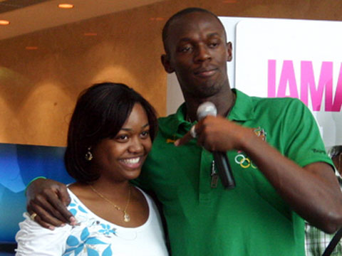 Bolt and his girlfriend 