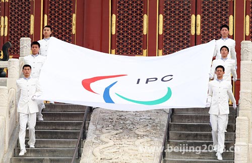 Photo: The IPC flag is carried during the ceremony