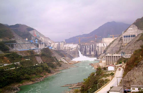 In the picture taken on July 2, 2008 is the Longtan hydropower station, China's third-largest, which is located in the Guangxi Zhuang Autonomous Region.