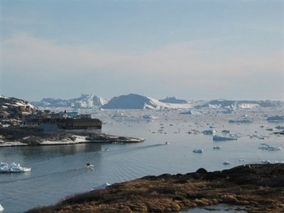 The Ilulissat Icefjord, western Greenland, a UNESCO World Heritage site, seen in May. The Arctic ice cap keeps melting under the effects of global warming and in August saw its second largest summer shrinkage since satellite observations began 30 years ago, US scientists said. [Agencies]