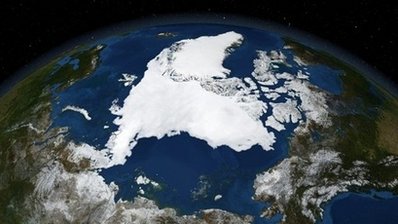 File NASA satellite image of the Arctic region. The Arctic ice cap keeps melting under the effects of global warming and in August saw its second largest summer shrinkage since satellite observations began 30 years ago, US scientists said. [Agencies]