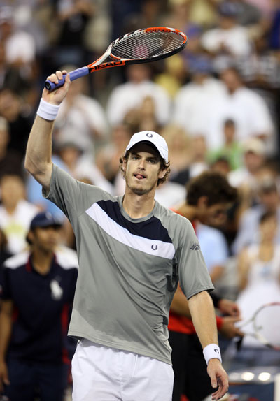  Andy Murray of Great Britain celebrates after beating Juan Martin Del Potro of Argentina during Day 10 of the 2008 U.S. Open at the USTA Billie Jean King National Tennis Center on September 3, 2008 in the Flushing neighborhood of the Queens borough of New York City.