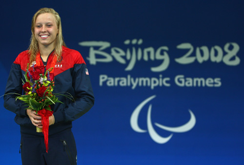 Jessica Long of the United States won the gold medal in the S8 final of Women's 100m Butterfly. 