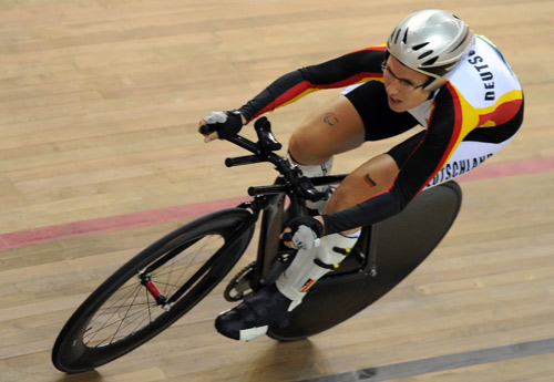 Paula Tesoriero of New Zealand broke the world record and claimed the title of the Women's 500m Time Trial (LC3-4/CP3) of the Beijing 2008 Paralympic Games Track Cycling event with a time of 43.281 seconds on September 8, 2008. [Xinhua] 