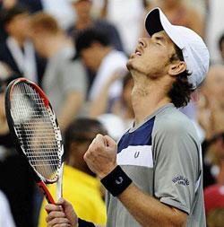 Sixth-seeded Andy Murray of Britain reached his first Grand Slam final.