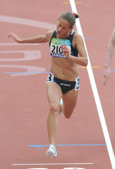 Ukraine's Oxana Boturchuk took the Women's 100m T12 gold medal with a time of 12.38 seconds at the National Stadium, also known as the Bird's Nest, in Beijing on September 9, 2008.