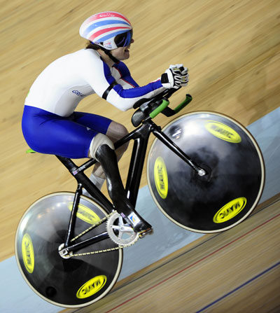 Britain's Jody Cundy won the Men's Cycling Track 1km Time Trial (LC2) gold medal and broke the world record with one minute and 5.466 seconds on September 9, 2008.