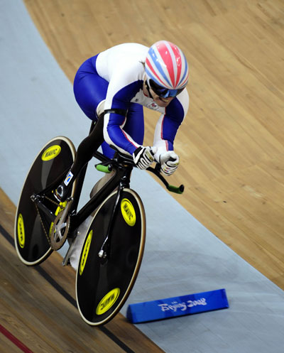 Britain's Jody Cundy won the Men's Cycling Track 1km Time Trial (LC2) gold medal and broke the world record with one minute and 5.466 seconds on September 9, 2008.