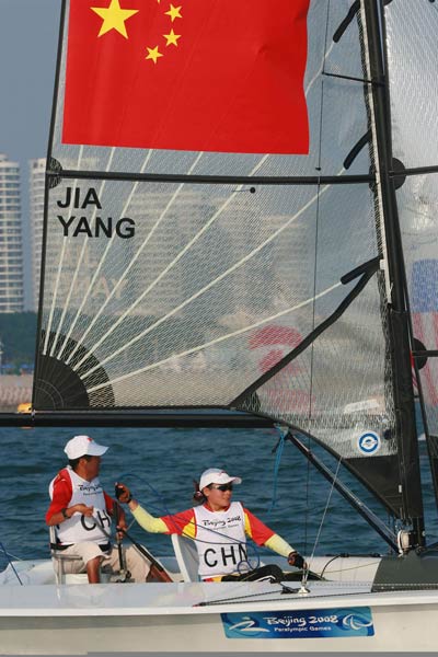 Photos: Chinese sailors compete in SKUD18 (2-Person Keelboat) event