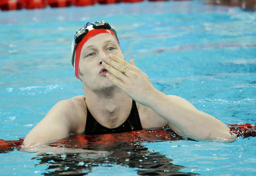 Sascha Kindred of Great Britain wins the gold medal of the SB7 final of Men's 100m Breaststroke.[Xinhua]