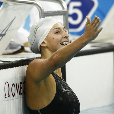  Olesya Vladykina of Russia wins the gold medal of the SB8 final of Women's 100m Breaststroke.[Xinhua]