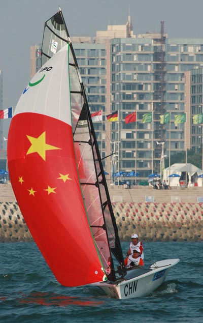 Photos: Chinese sailors compete in SKUD18 (2-Person Keelboat) event
