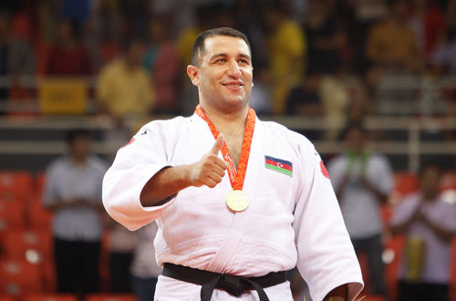 Ilham Zakiyev of Azerbaijan wins the Men's +100kg gold. Gold medal contests for the Paralympic Judo event were held in Workers' Gymnasium in Beijing on September 9, 2008.