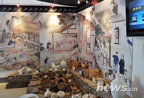 The ceramics exhibition in Jiangxi House. 