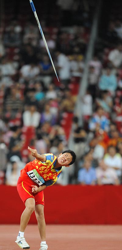 Photos: China's Wu Qing wins Women's Javelin Throw F35-38 gold