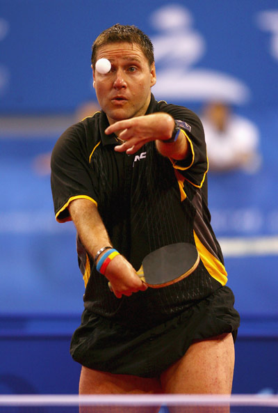 Wollmert Jochen of Germany claimed the title of the Men's Individual Class 7 of the Table Tennis event of the Beijing 2008 Paralympic Games on September 11, 2008. His opponent Ye Chaoqun of China took the silver.