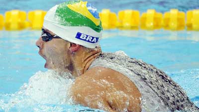 Dianiel Dias of Brazil claims title of Men's Swimming 200m Individual Medley SM5