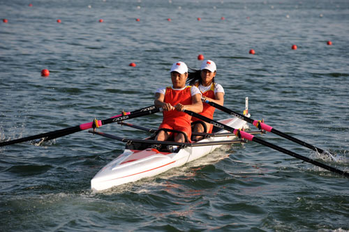 China's Zhou Yangjing and Shan Zilong claimed the title of the Mixed Double Sculls TA of the Beijing 2008 Paralympic Games Rowing event with 4 minutes 20.69 seconds on September 11, 2008. 