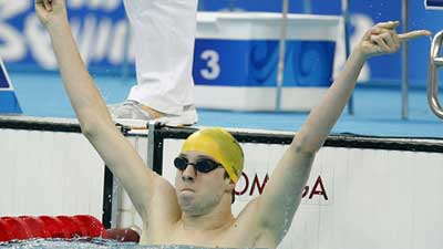 Peter Leek wins Men's Swimming 200m Individual Medley SM8