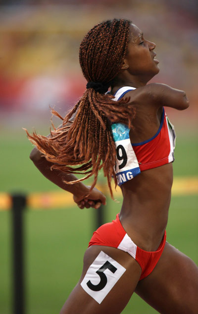 Yunidis Castillo competes.[Xinhua]