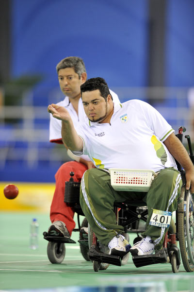 Brazil defeated Portugal 5-2 and claimed the Boccia Mixed Pair BC4 gold medal of the Beijing 2008 Paralympic Games on September 12, 2008. 