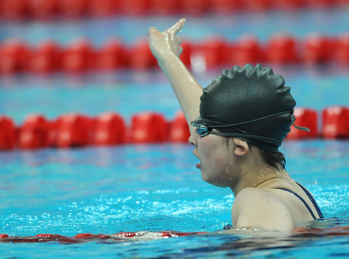 China's Xie Qing won S11 gold and broke the world record. Women's 100m Individual Freestyle finals of the Beijing 2008 Paralympic Games Swimming event were held at the National Aquatics Center on September 12, 2008. 