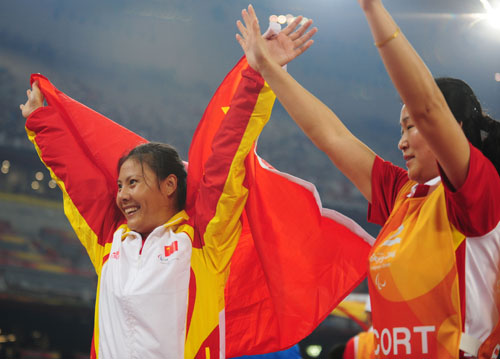 Photos: China's Tang Hongxia wins Women's Shot Put F12/13 gold