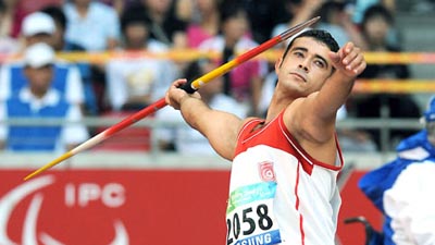 Faouzi Rzig of Tunis wins Men's Javelin Throw F33/34/52 gold