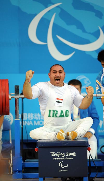 Thaer Al-ali of Iraq celebrates. [Xinhua]