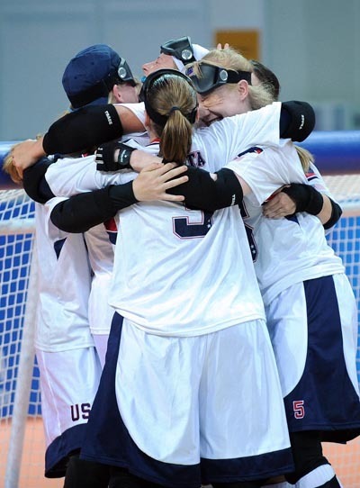 The US team celebrates.[Xinhua]